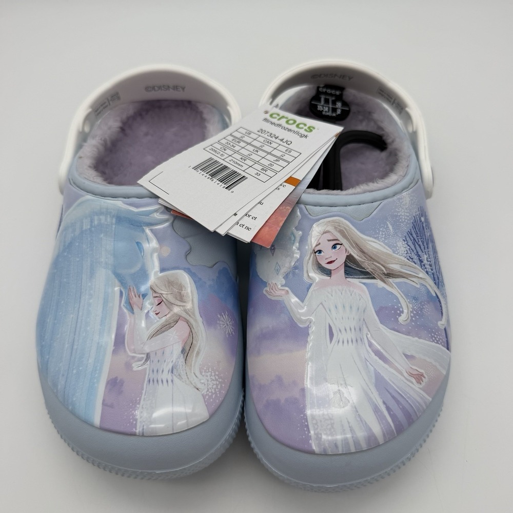 Crocs Classic Lined Disney Frozen II Elsa Anna Clog Blue J2 EU 33-34 207324